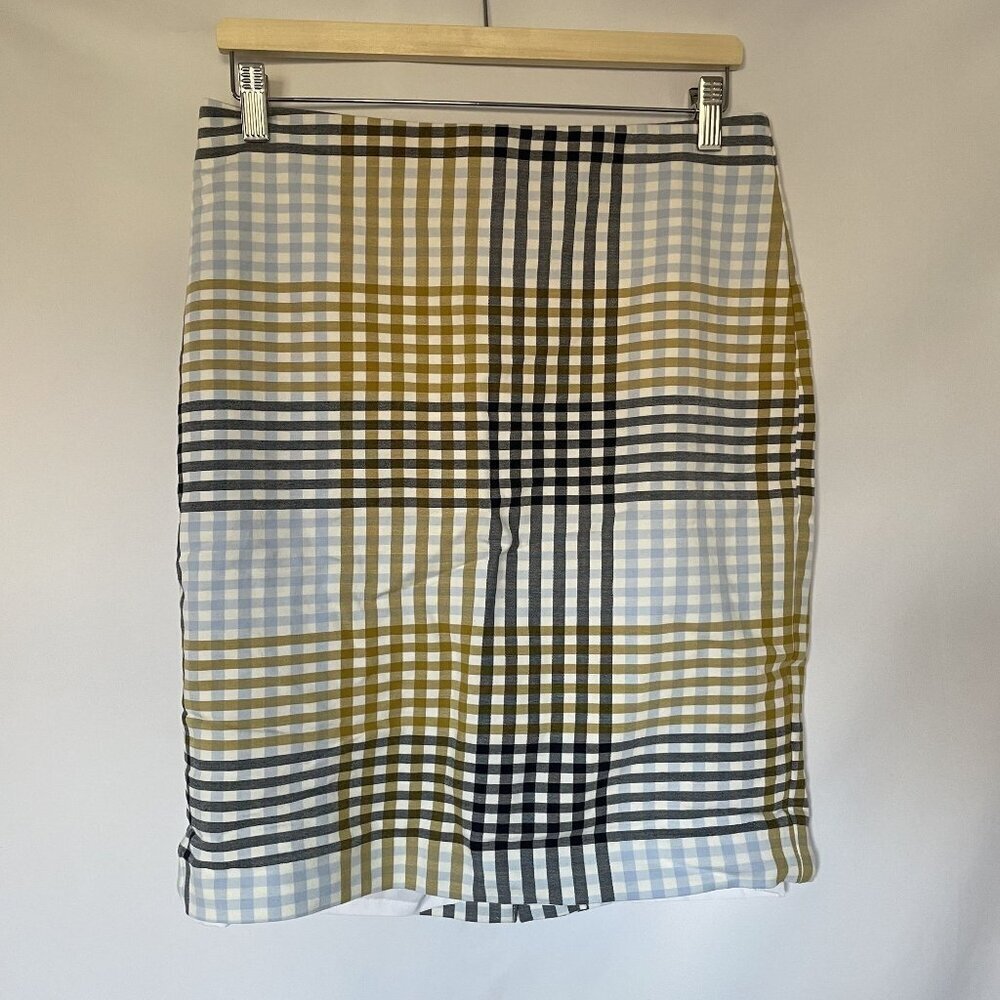 Ann Taylor Womens Plaid Pencil Skirt Size 6 Cotton/Polyester business casual